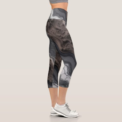 Black Marble Abstract Leggings – yoga pants