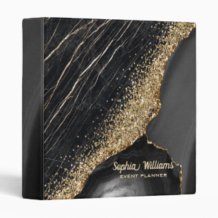 Black Marble Agate 3 Ring Binder