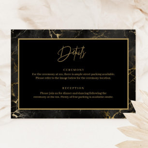 Black marble agate border details enclosure card
