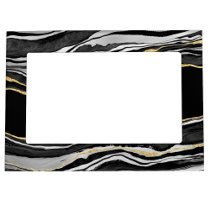 Black Marble Agate Gold Glitter Magnetic Frame