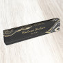 Black Marble Agate Gold Glitter Professional Desk Name Plate