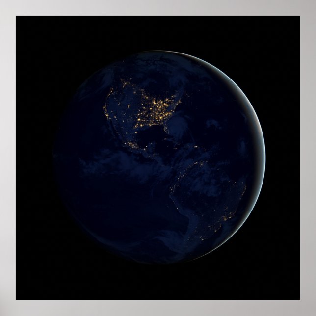 Black Marble - Americas at Night Poster (Front)