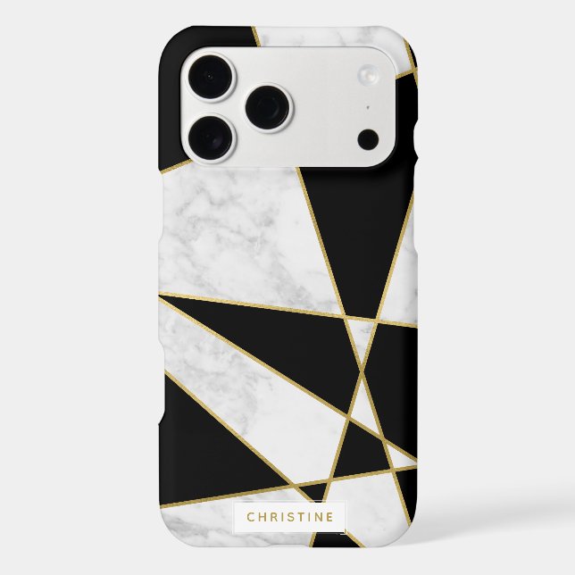 Black Marble and Gold Texture Case-Mate iPhone Case (Back)