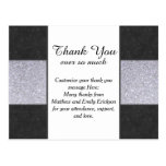 Silver and Black Wedding Reception Table Number Postcard | Zazzle