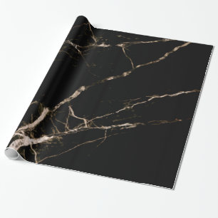 Black Marble Beige Grain Wrapping Paper