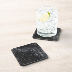 Black marble beverage coaster