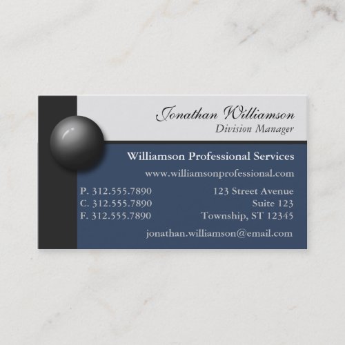 Black Marble Blue and Off-White Business Cards