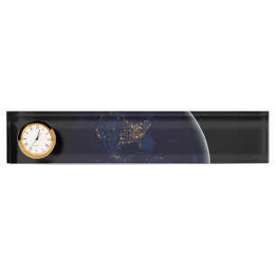 Black Marble, Blue Marble Americas Desk Name Plate