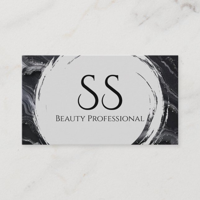 Black marble business card (Front)