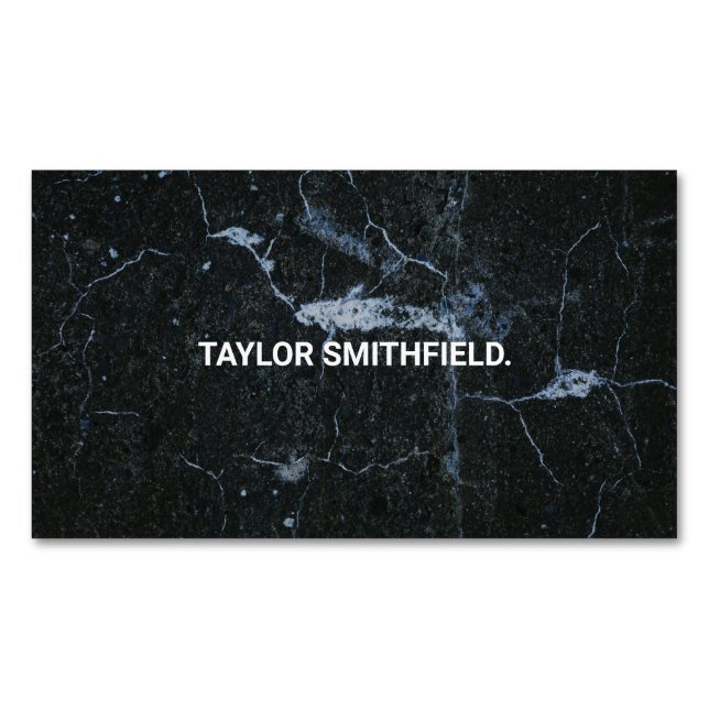 Black Marble Business Card Magnet (Front)