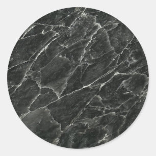 Black Marble Classic Round Sticker