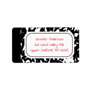 Black Marble Composition Notebook Return Address Label