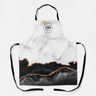 Black Marble Custom Business Logo Personalized Apron