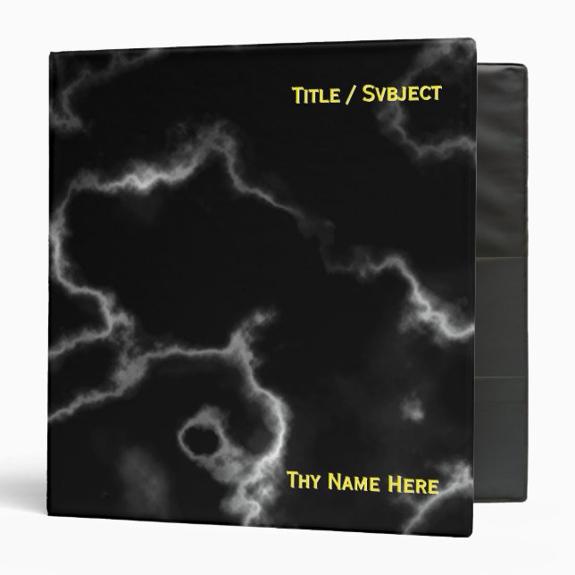 Black Marble design -  3 Ring Binder (Front/Inside)
