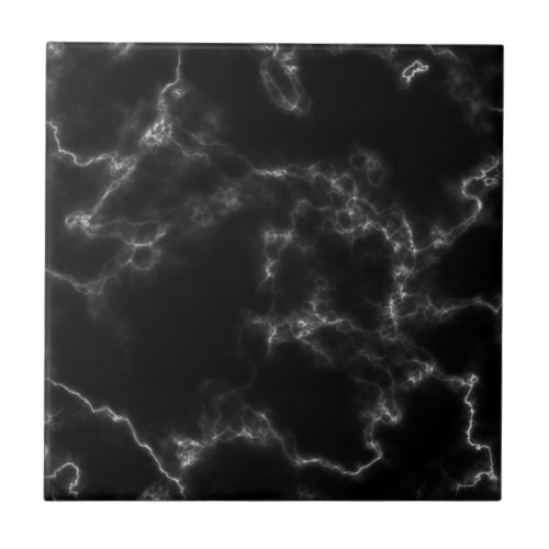 Black marble effect tile