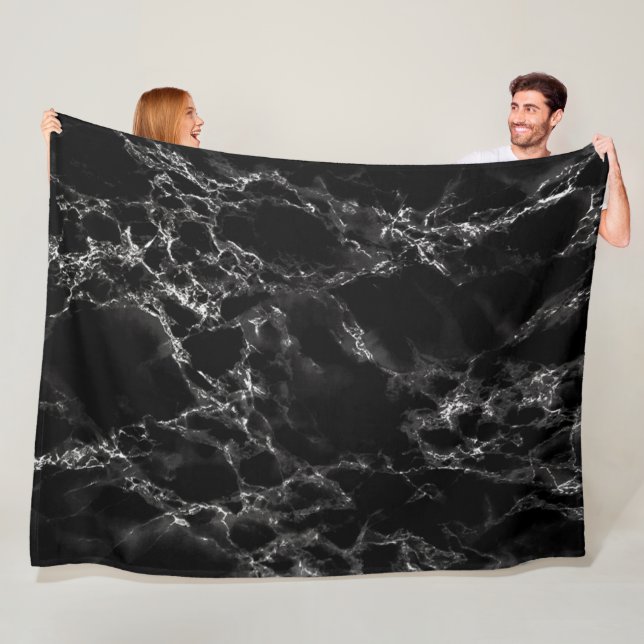 Black Marble Fleece Blanket (In Situ)