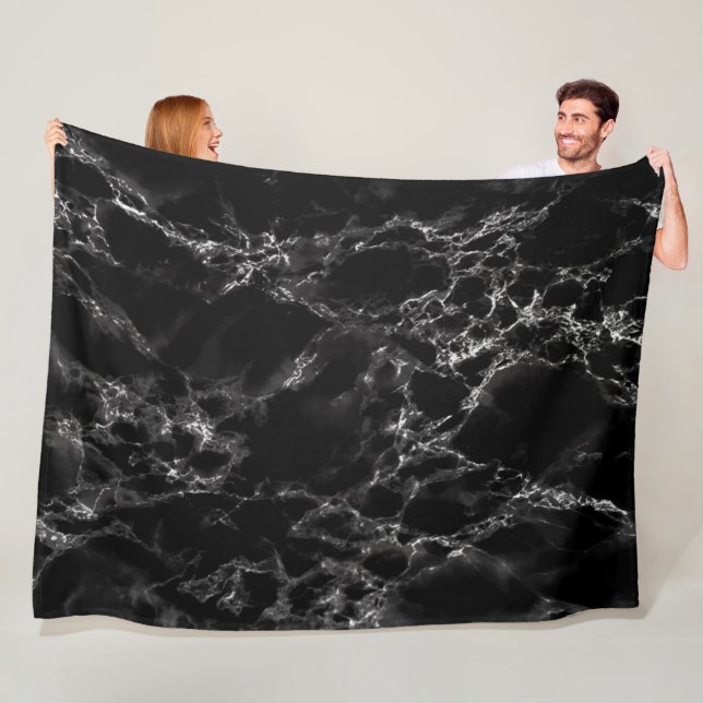 Black Marble Fleece Blanket (In Situ)