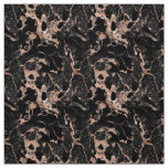 Black marble glitter rose gold fabric