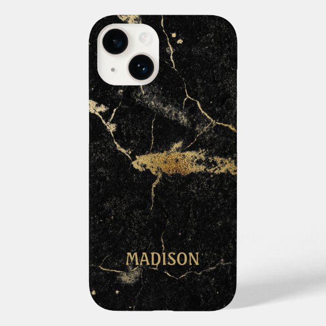 Black Marble Gold Glitter  Case-Mate iPhone Case (Back)
