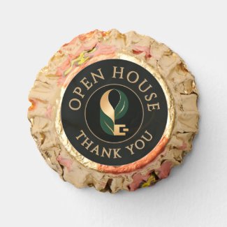 Black Marble Gold Real Estate Open House Thank You Reese's Peanut Butter Cups