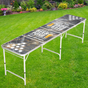Black Marble & Gold Stone Brew Battle Champions Beer Pong Table