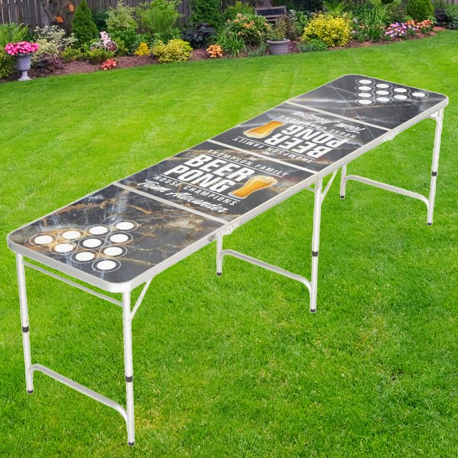 Black Marble & Gold Stone Brew Battle Champions Beer Pong Table (Creator Uploaded)
