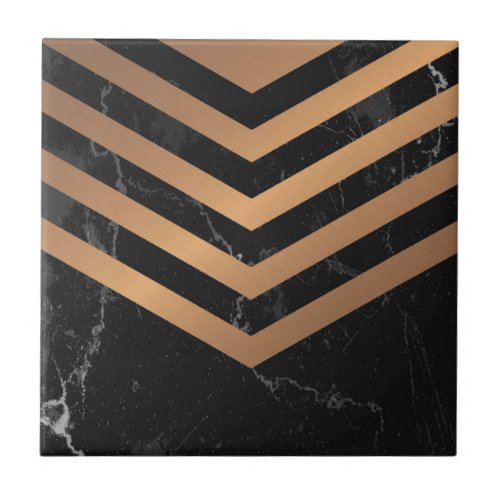 Black Marble Golden Abstract Ceramic Tile