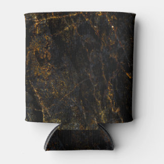 Black marble, golden veins, texture. can cooler
