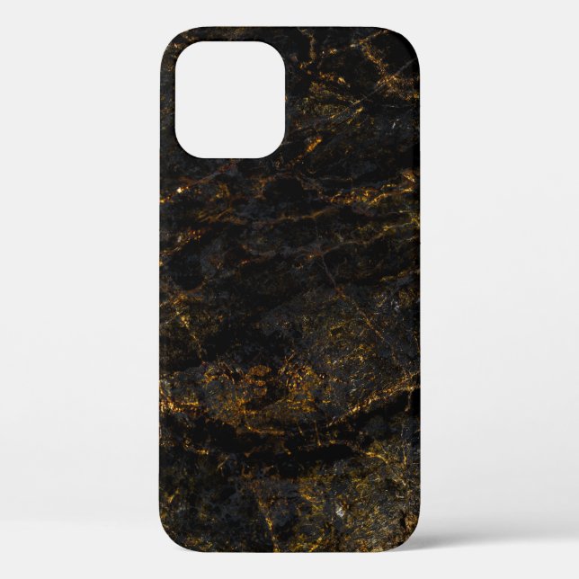 Black marble, golden veins, texture. Case-Mate iPhone case (Back)