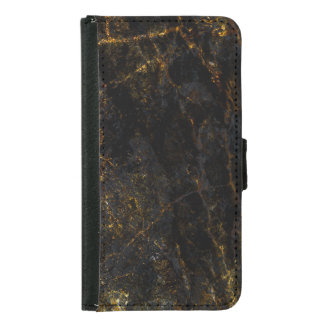 Black marble, golden veins, texture. samsung galaxy s5 wallet case