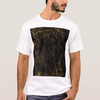 Black marble, golden veins, texture. T-Shirt