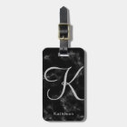 Black Marble Gray Monogrammed Initial