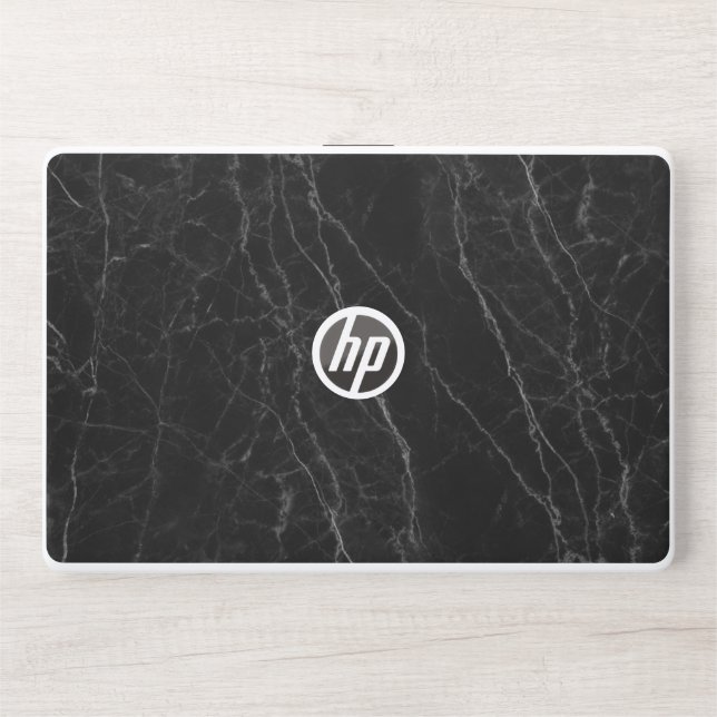 Black Marble HP Laptop Skin (Front)