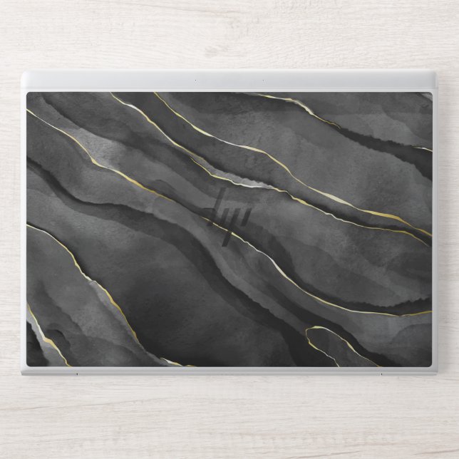 Black Marble  HP Laptop Skin (Front)