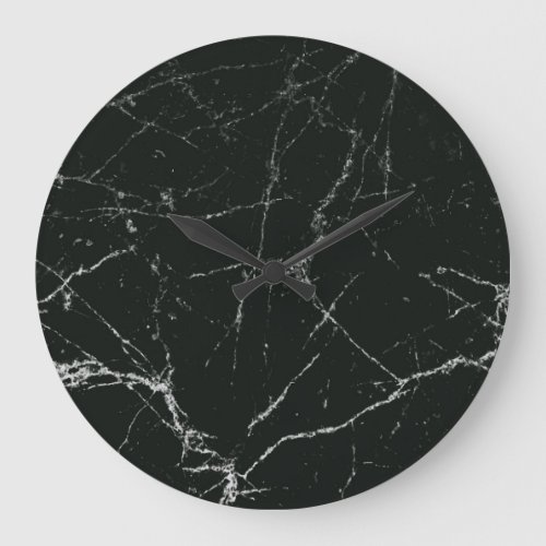 Black marble large clock