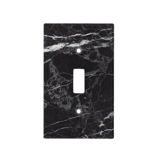 Black Marble Light Switch Cover (Front)