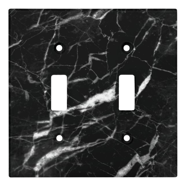 Black Marble Light Switch Cover (Front)