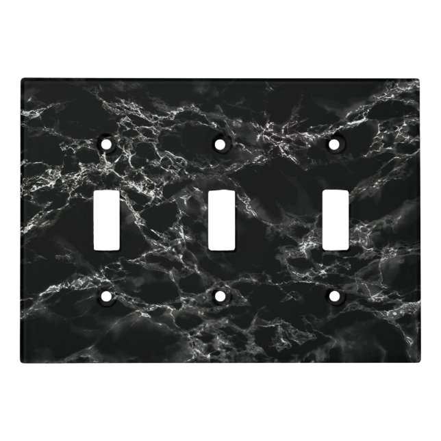 Black Marble Light Switch Cover (Front)