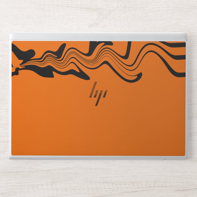 Black Marble Lines Graphic  HP Laptop Skin (Front)