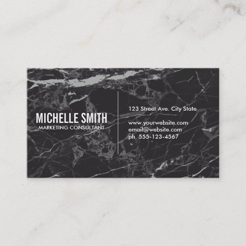Black Marble  Minimalist Business Card