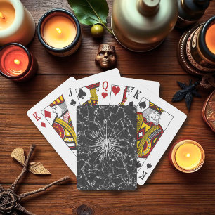 Black Marble Monogram Cosmic Poker Cards