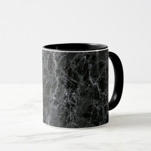 Black marble mug