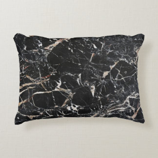 Black marble: natural abstract texture. accent pillow