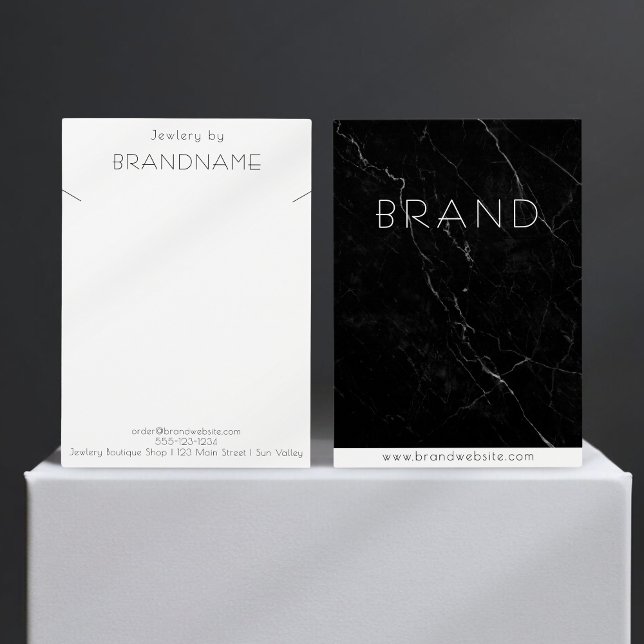 Black Marble necklace Jewelry Display Card (Brand - black marble jewlery display card)