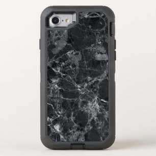 Black marble OtterBox defender iPhone SE/8/7 case