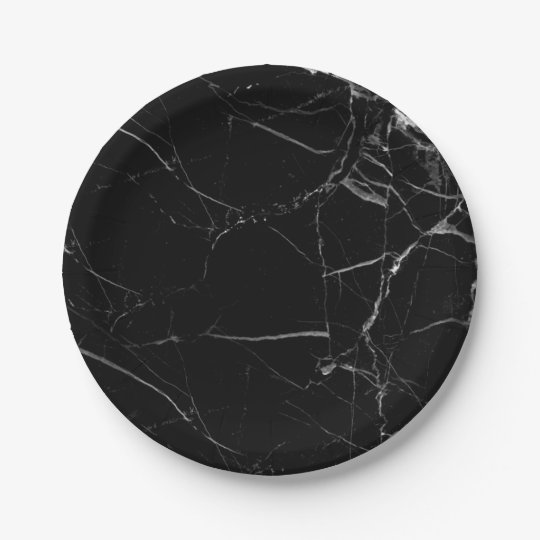 Black Marble Paper Plate