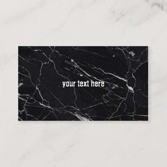 Black marble pattern business card (Back)