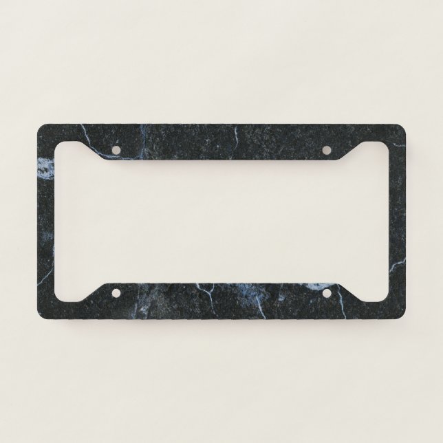 Black Marble Pattern License Plate Frame (Front)