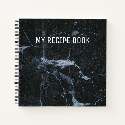 Black Marble Pattern Recipe Book
