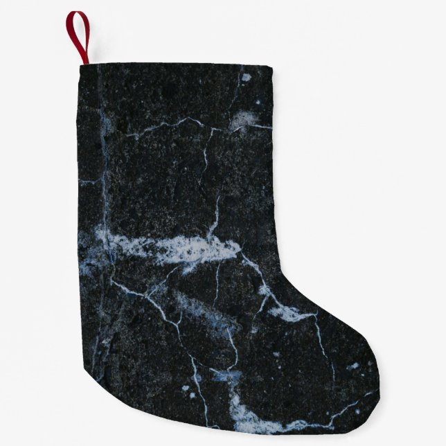 Black Marble Pattern Small Christmas Stocking (Front)